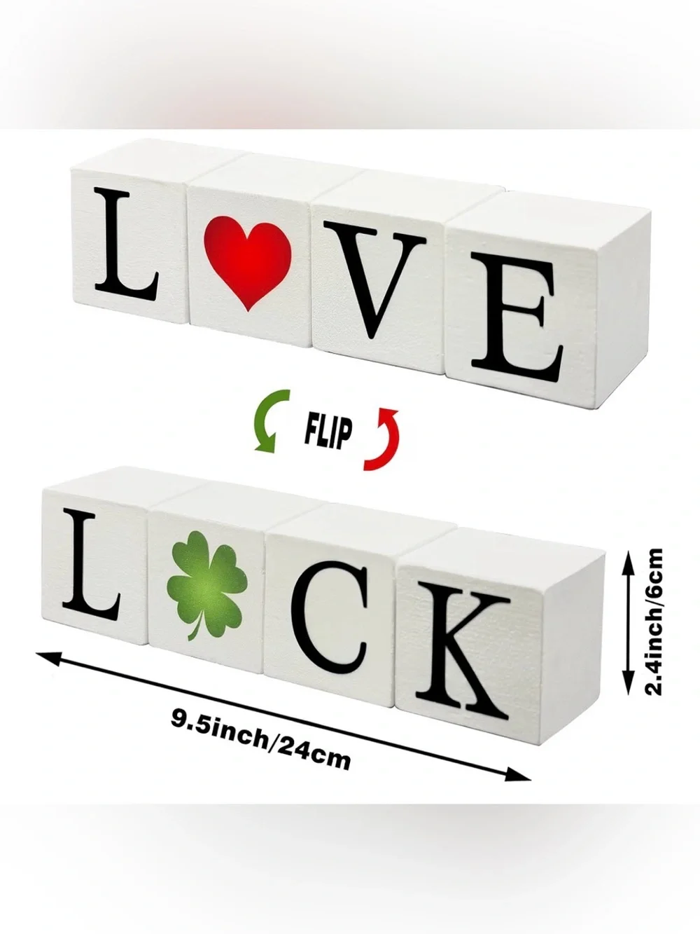Reversible Wooden Block Decor -